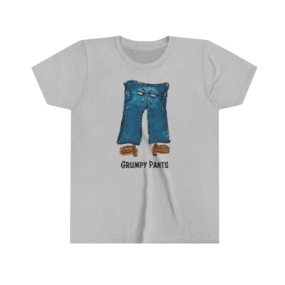 grumpy pants youth short sleeve t-shirt in gray