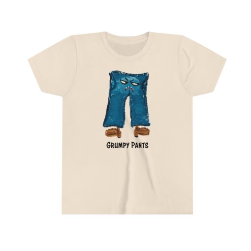 grumpy pants youth short sleeve t-shirt in natural