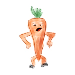 Monster carrot watercolor parody