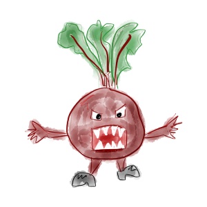 monster beet watercolor parody