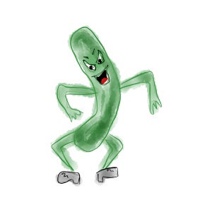 monster cucumber watercolor parody