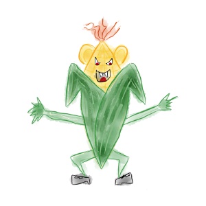 Monster Corn watercolor parody