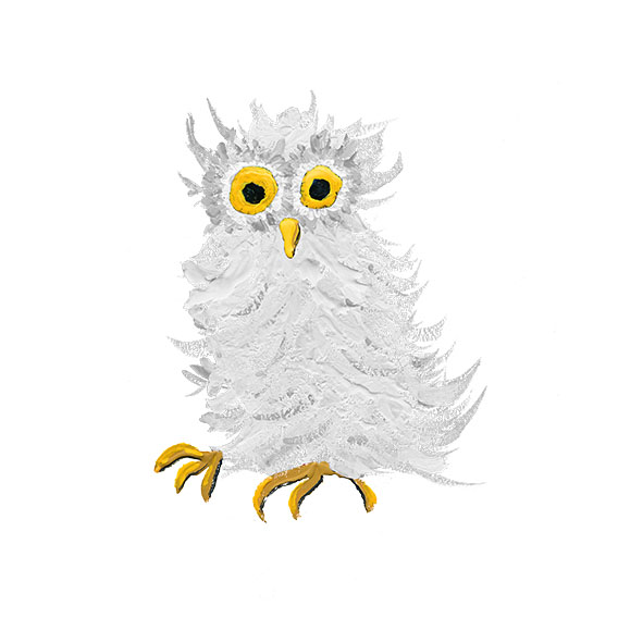 barn owl parody painting white